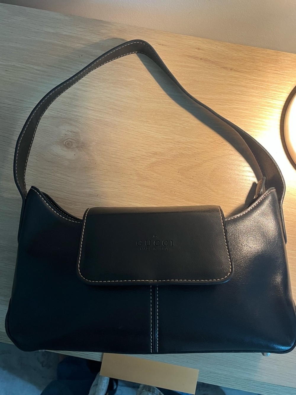 Gucci Black Leather Shoulder Hobo Bag - Picture 9 of 16